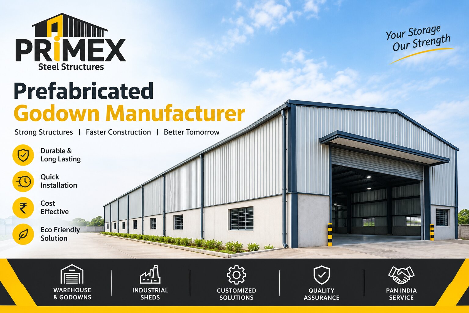 Prefabricated Godown Manufacturer in india